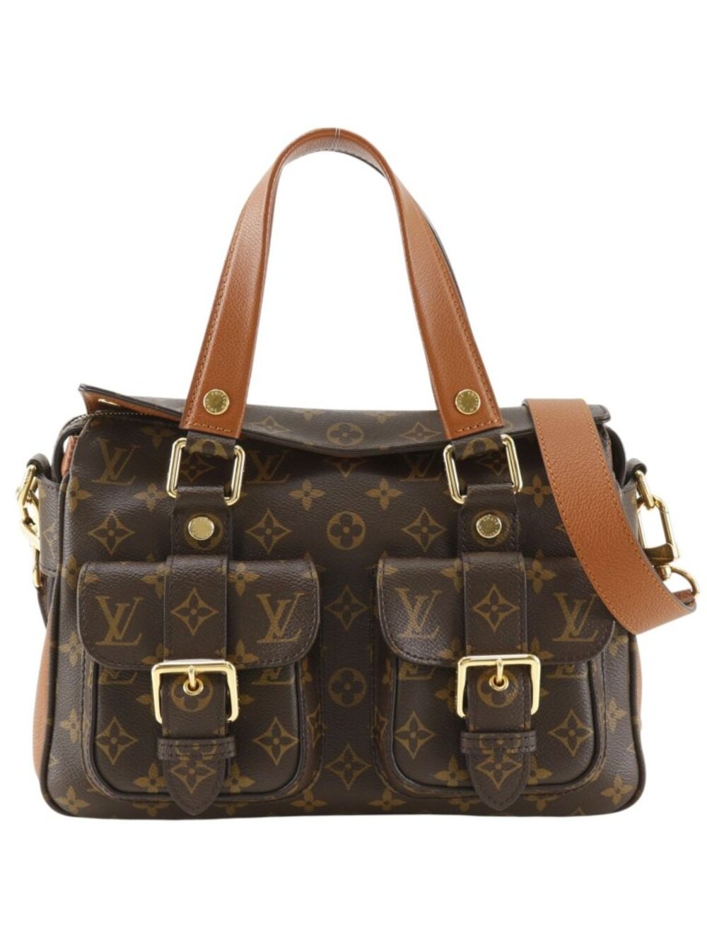 Louis Vuitton Manhattan PM 2-Way Shoulder Bag Monogram Canvas Brown
